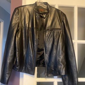 Danier Leather Bomber length Motorcycle jacket. Unlined